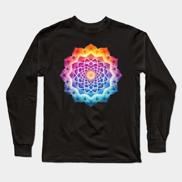Chakra Mandala Long Sleeve T-Shirt by AI Art Originals